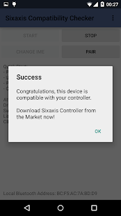 Скриншот проверки совместимости Sixaxis
