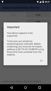 Скриншот проверки совместимости Sixaxis
